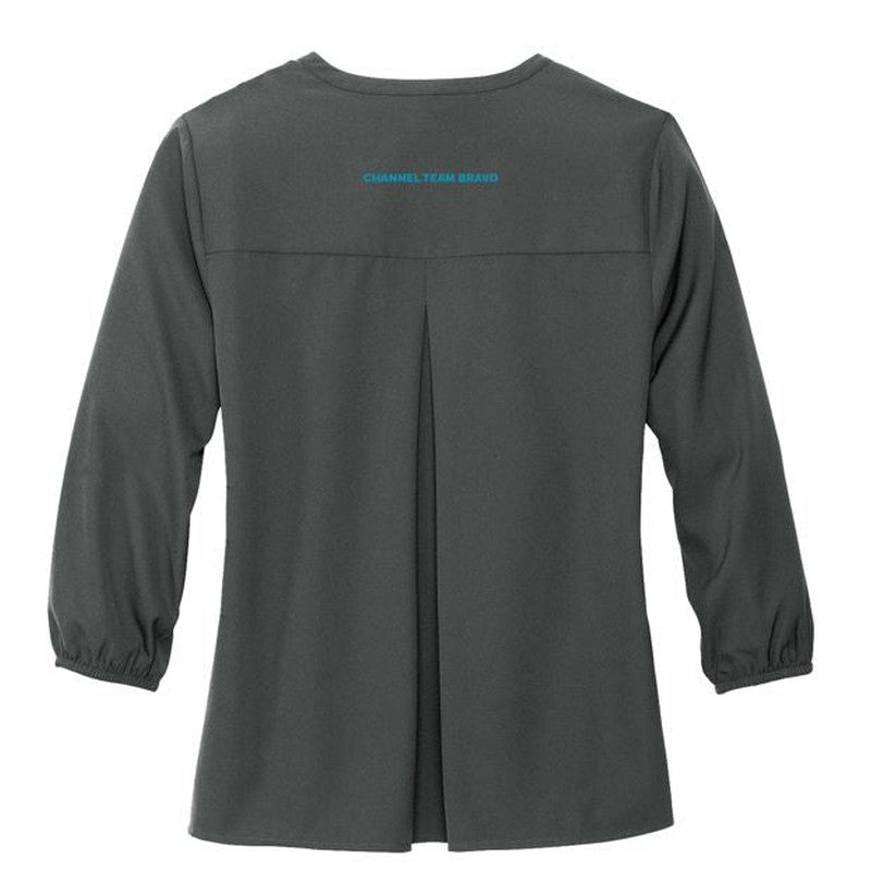 Mercer+Mettle™ Women's Stretch Crepe 3/4-Sleeve Blouse - Anchor Grey