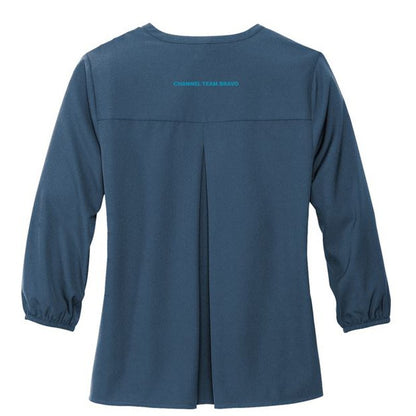 Mercer+Mettle™ Women's Stretch Crepe 3/4-Sleeve Blouse - Insignia Blue