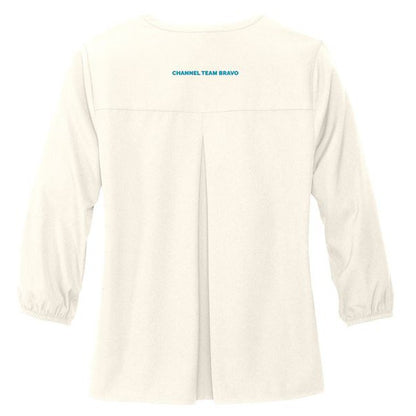 Mercer+Mettle™ Women's Stretch Crepe 3/4-Sleeve Blouse - Ivory Chiffon