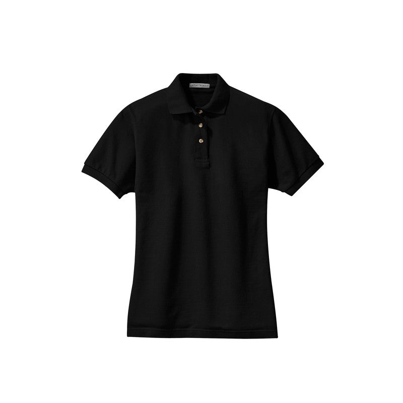 Port Authority® Ladies Heavyweight Cotton Pique Polo - Black