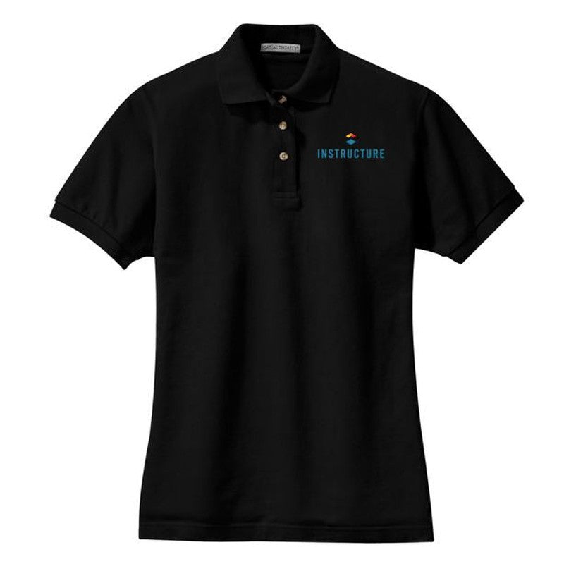 Port Authority® Ladies Heavyweight Cotton Pique Polo - Black