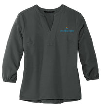 Load image into Gallery viewer, Mercer+Mettle™ Women&#39;s Stretch Crepe 3/4-Sleeve Blouse - Anchor Grey
