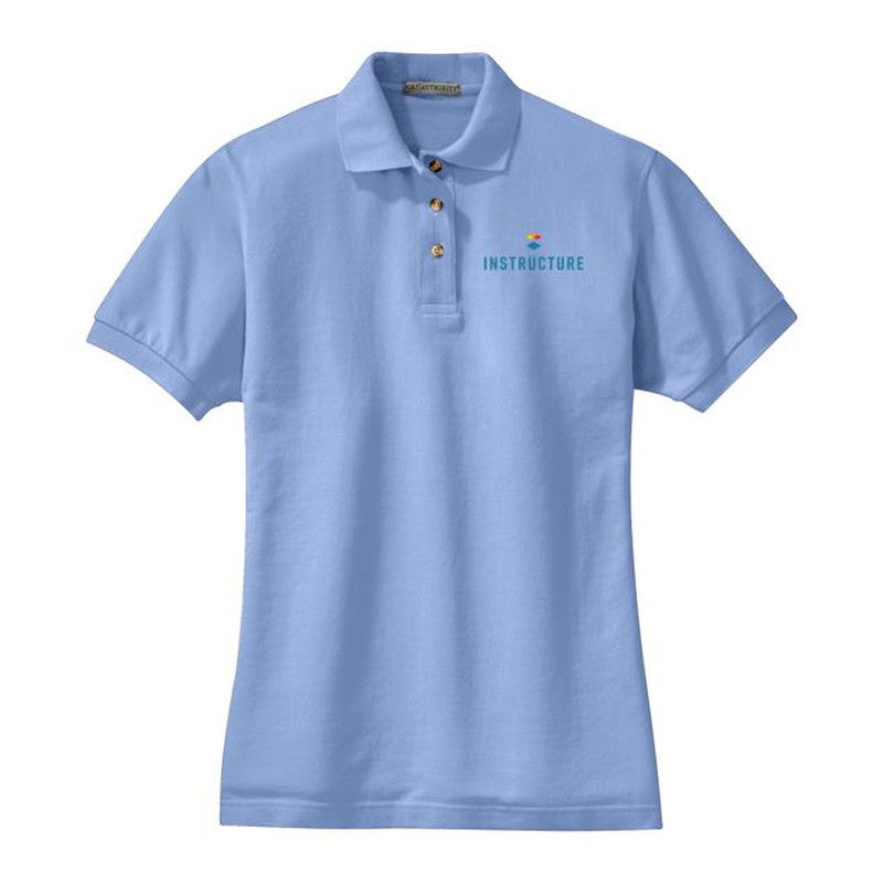 Port Authority® Ladies Heavyweight Cotton Pique Polo - Light Blue