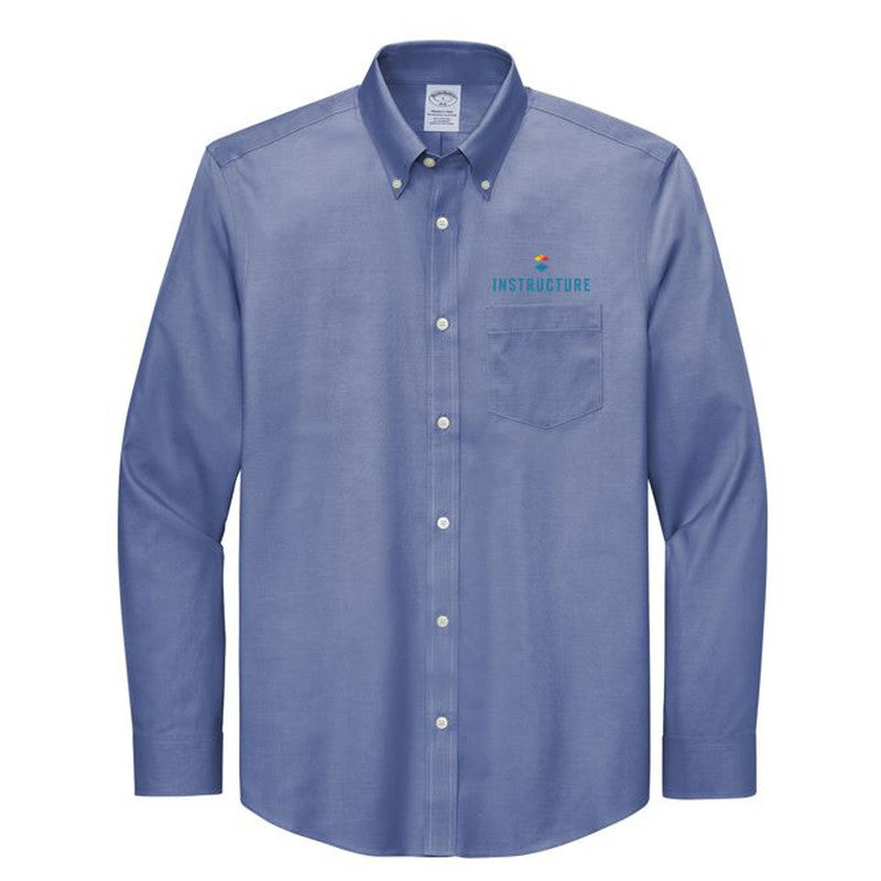 Brooks Brothers® Wrinkle-Free Stretch Pinpoint Shirt - Cobalt Blue