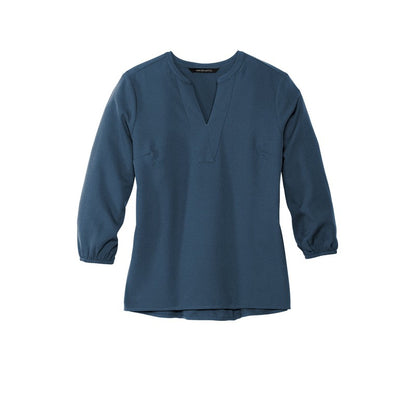 Mercer+Mettle™ Women's Stretch Crepe 3/4-Sleeve Blouse - Insignia Blue