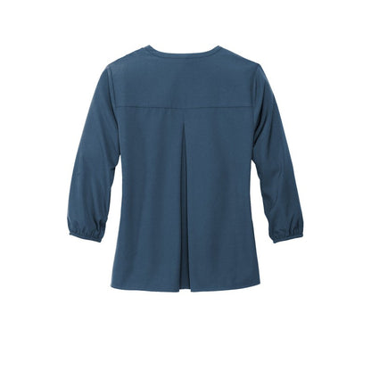 Mercer+Mettle™ Women's Stretch Crepe 3/4-Sleeve Blouse - Insignia Blue